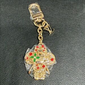 ✅ PRICE IS FIRM ✅ FASHION Gold Charm Keychain with Red and Green Accents